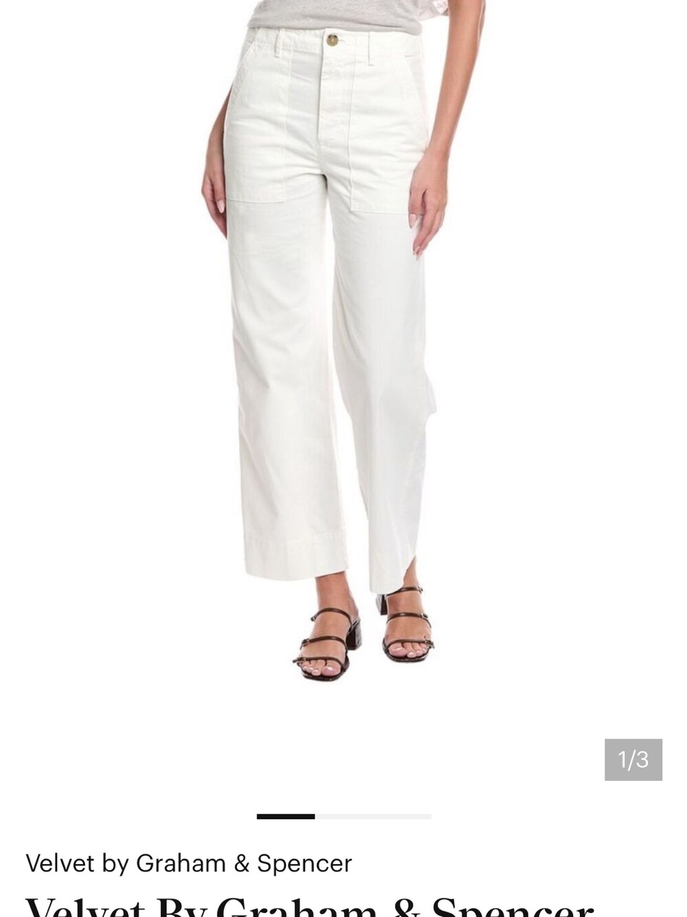 Velvet by Graham & Spencer White High-Rise Wide Leg Pants